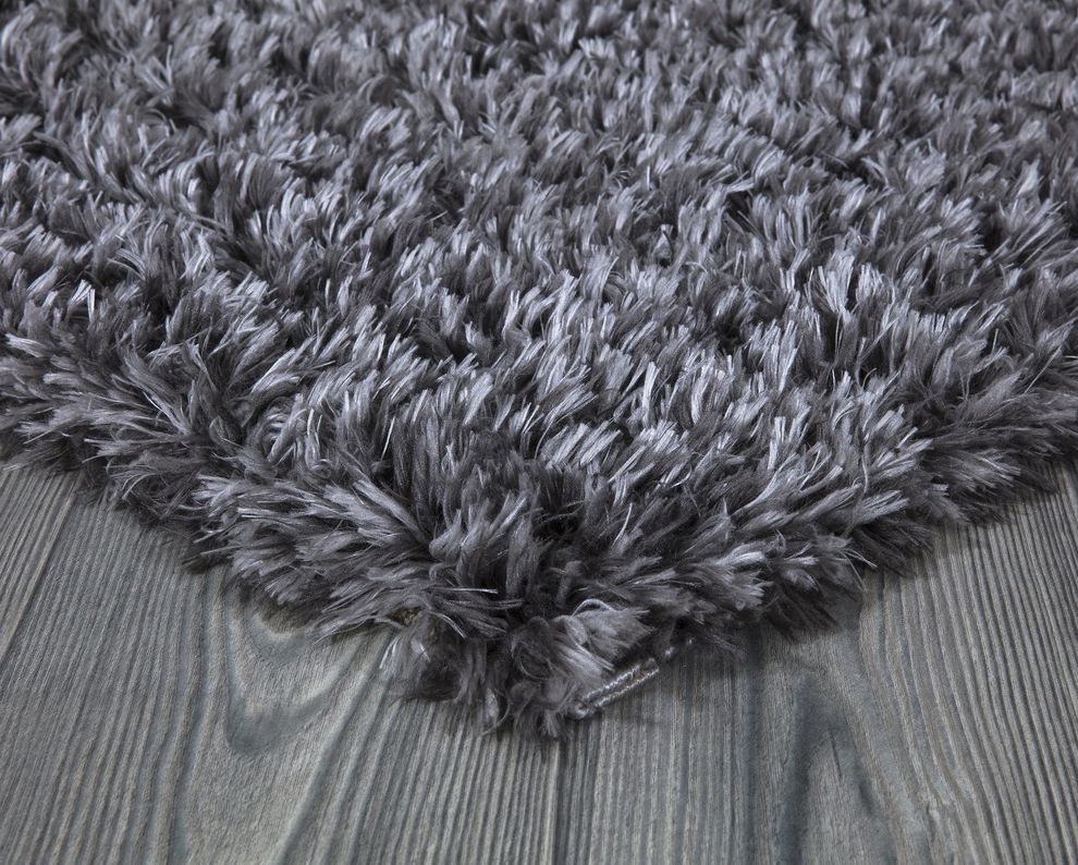 Silky Shag 5'2 x 7'2 Modern & Contemporary Solid Gray area rug by Mod-Arte