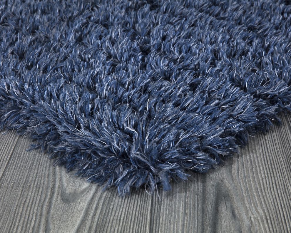 Silky Shag 5'2 x 7'2 Modern & Contemporary Solid Blue area rug by Mod-Arte