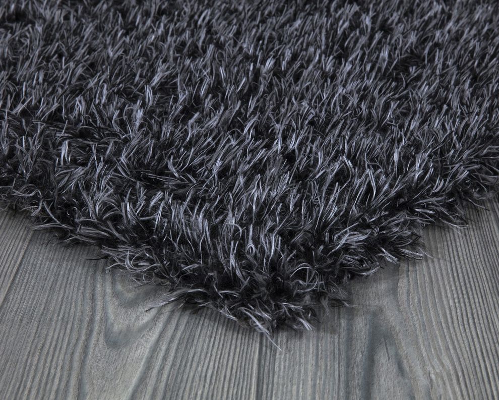 Silky Shag 5'2 x 7'2 Modern & Contemporary Solid Charcoal area rug by Mod-Arte