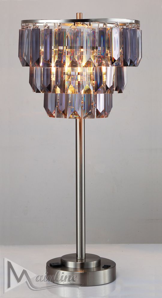 Cascading smoke crystallite spangles  table lamp by Mainline