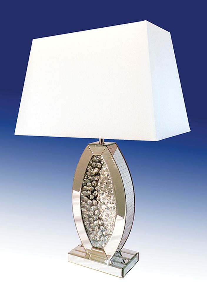 Mirror ensemble in torpedo shape table lamp by Mainline