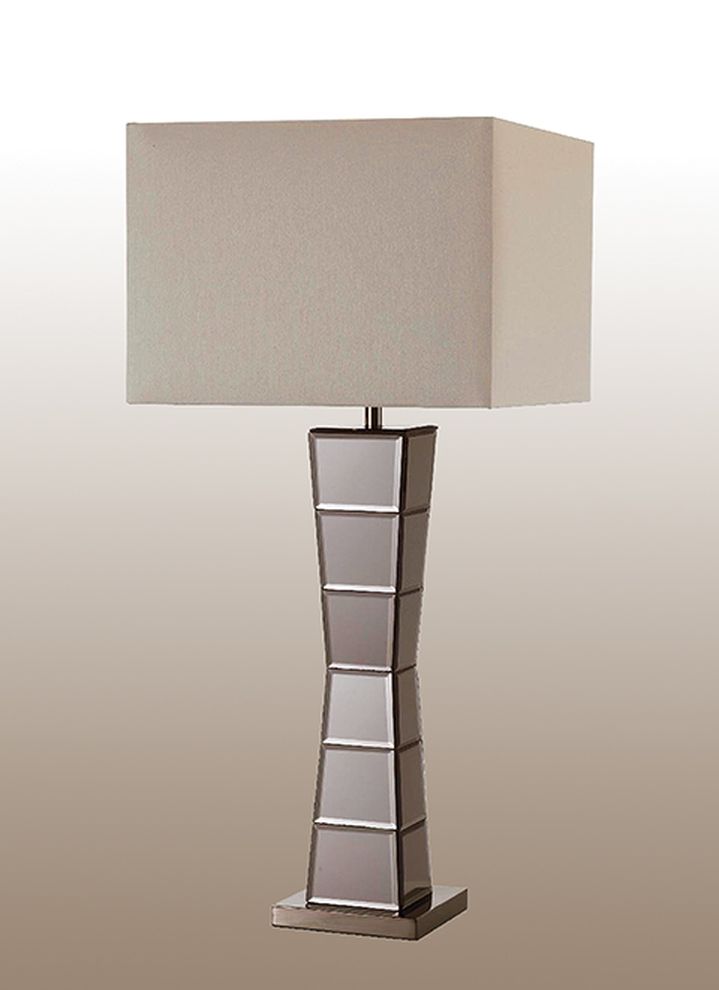 Rectangular shade smoke mirror enseble table lamp by Mainline