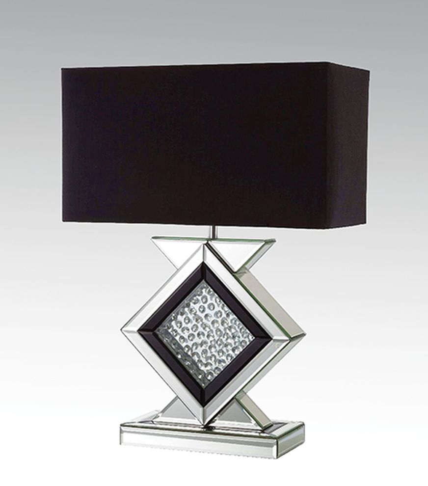 Rectangular black shade / mirror ensemble base lamp by Mainline