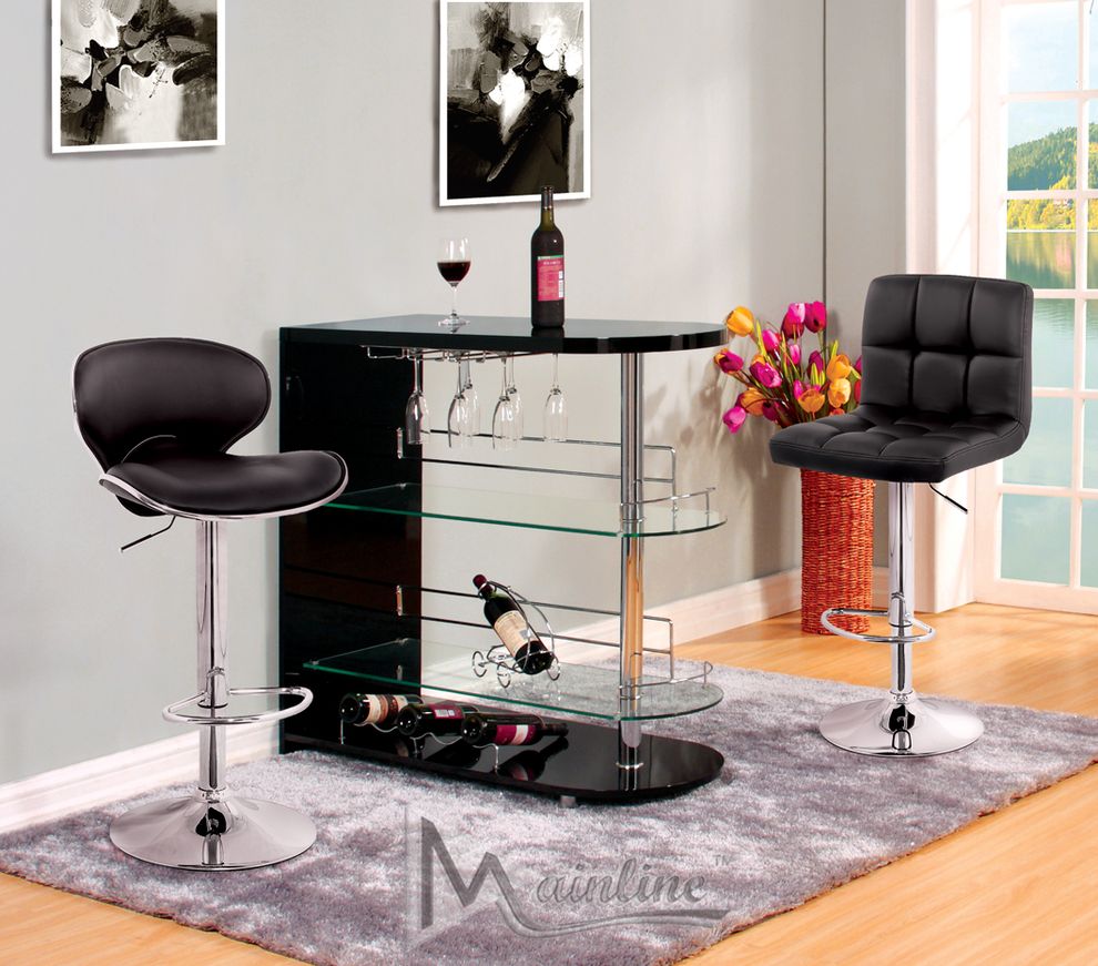 Contemporary black bar table by Mainline