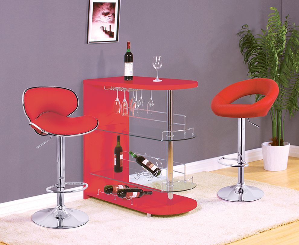 Contemporary red bar table by Mainline