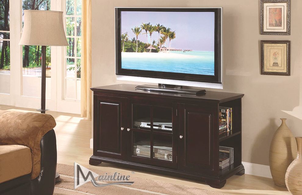 Traditional style tobacco finish TV Stand by Mainline
