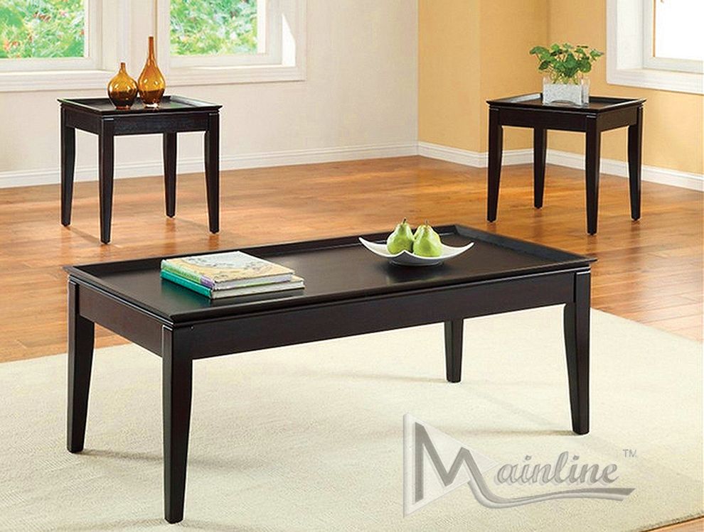 Tray style table tops 3pcs coffee table set by Mainline