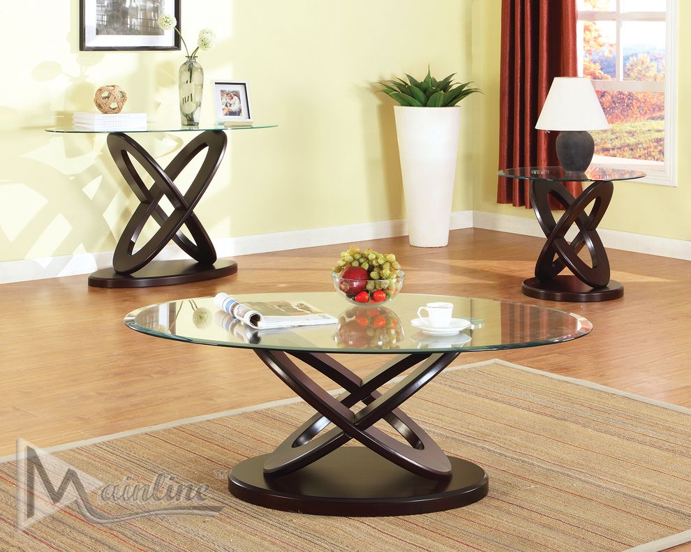 Sleek glass top coffee table by Mainline