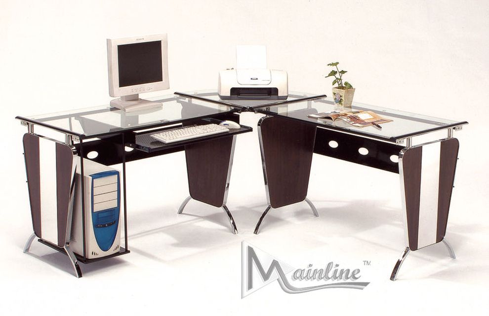 Modern 3PCS Computer Desk by Mainline