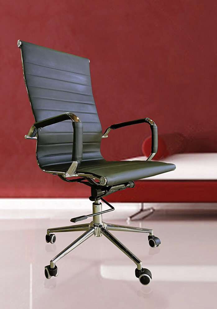 Black pu leather computer chair by Mainline