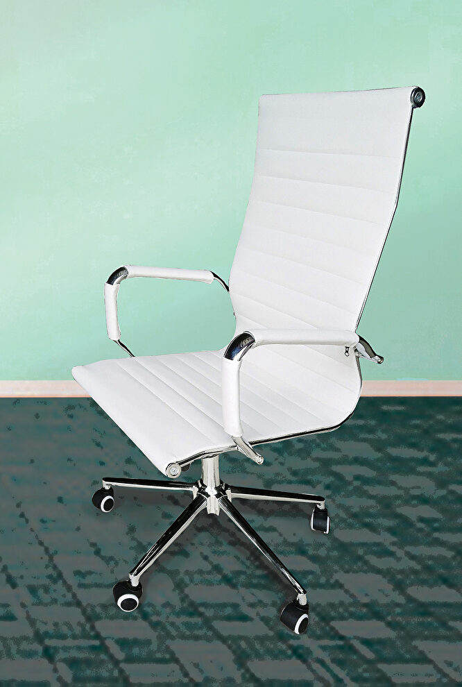 White pu leather computer chair by Mainline