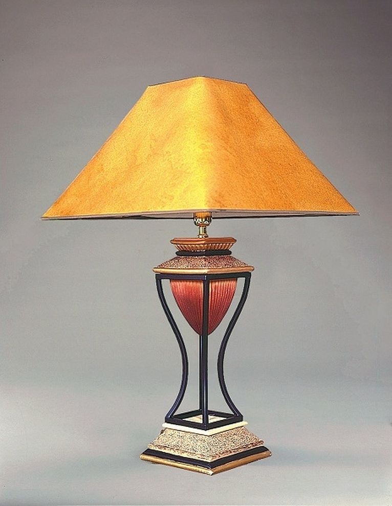 Amber yellow shade traditional style lamp by Mainline