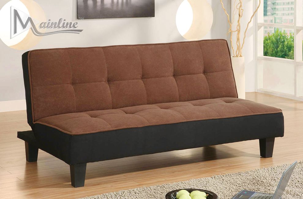 Casual truffle brown klik-klak sofa bed by Mainline