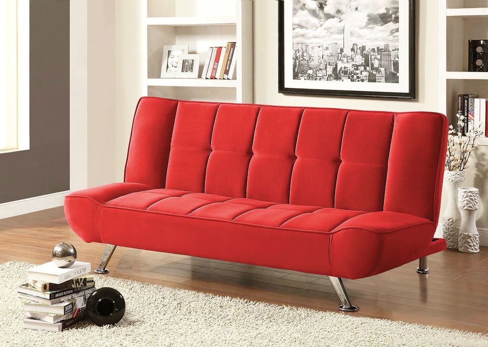 Contemporary stylish sofa bed in red by Mainline