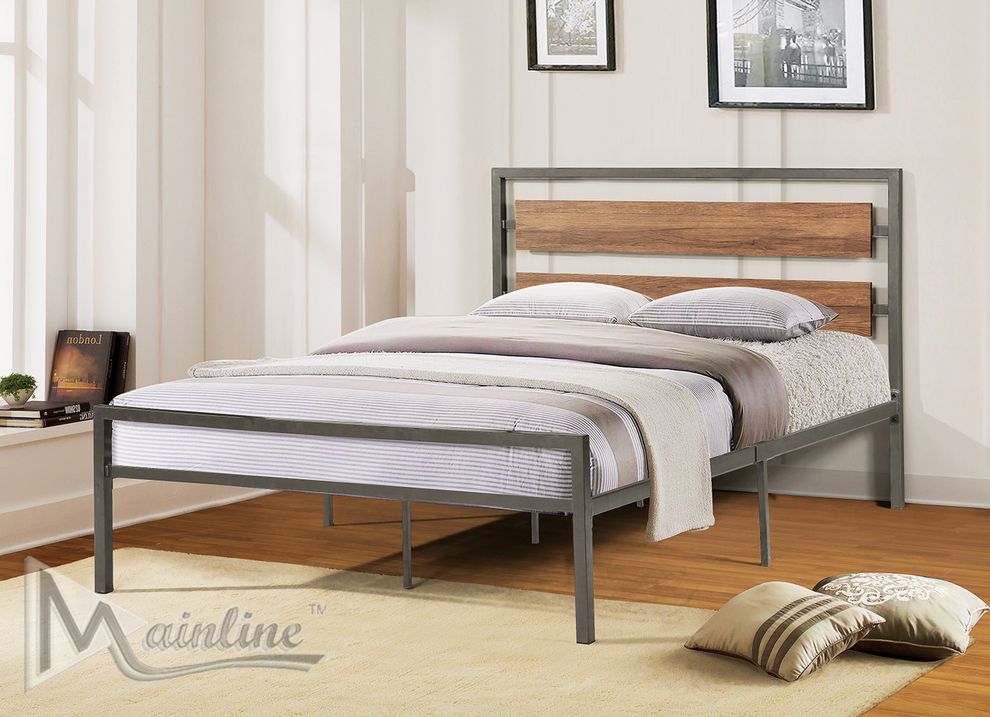 Metal frame platform full size bed by Mainline