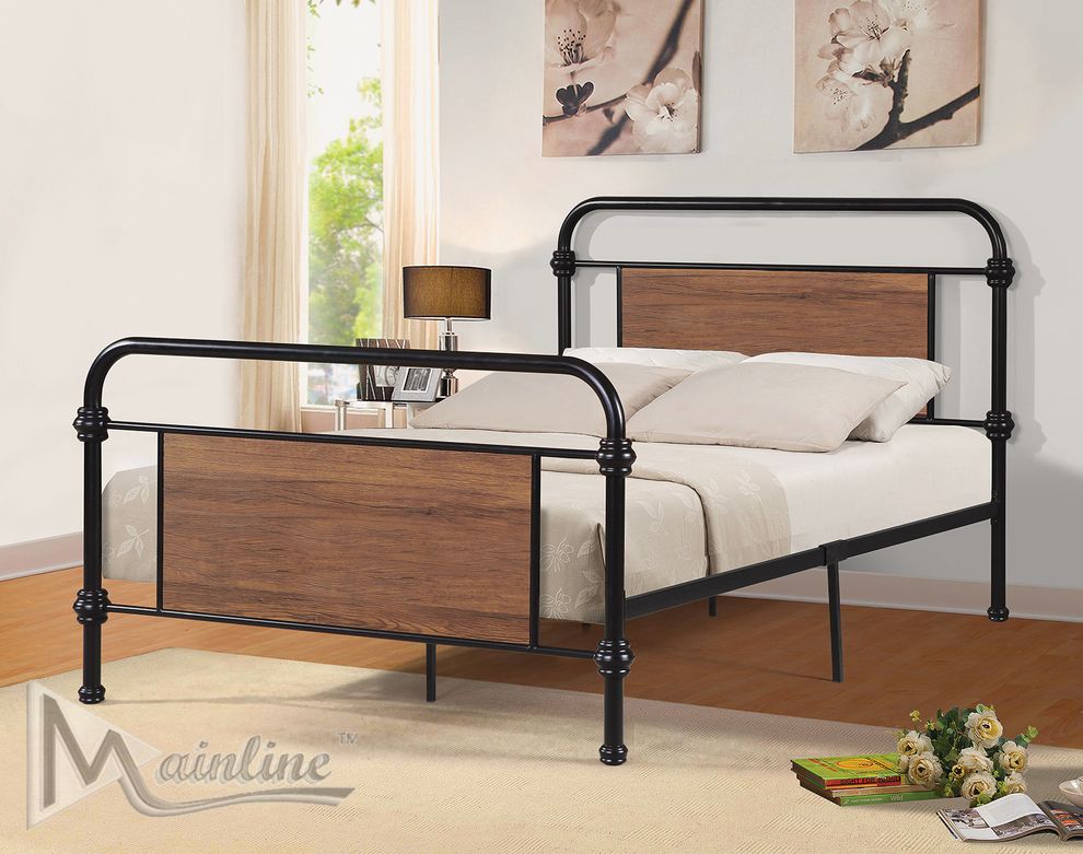 Metal tubular design casual platform full bed by Mainline