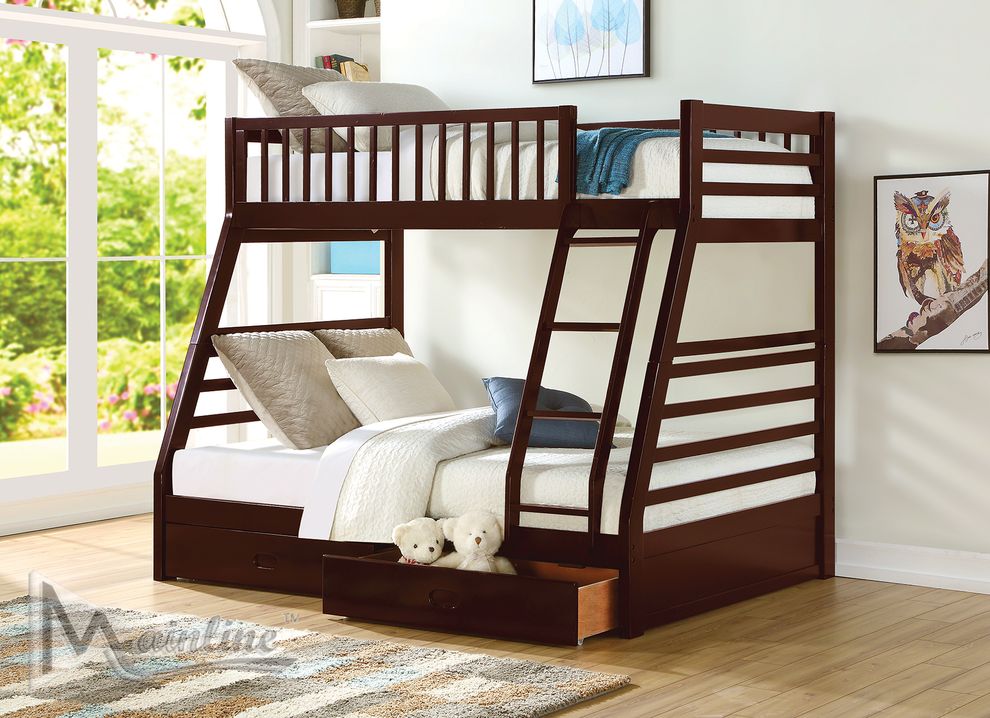 Bunk bed twin over full w/ 2 drawers by Mainline