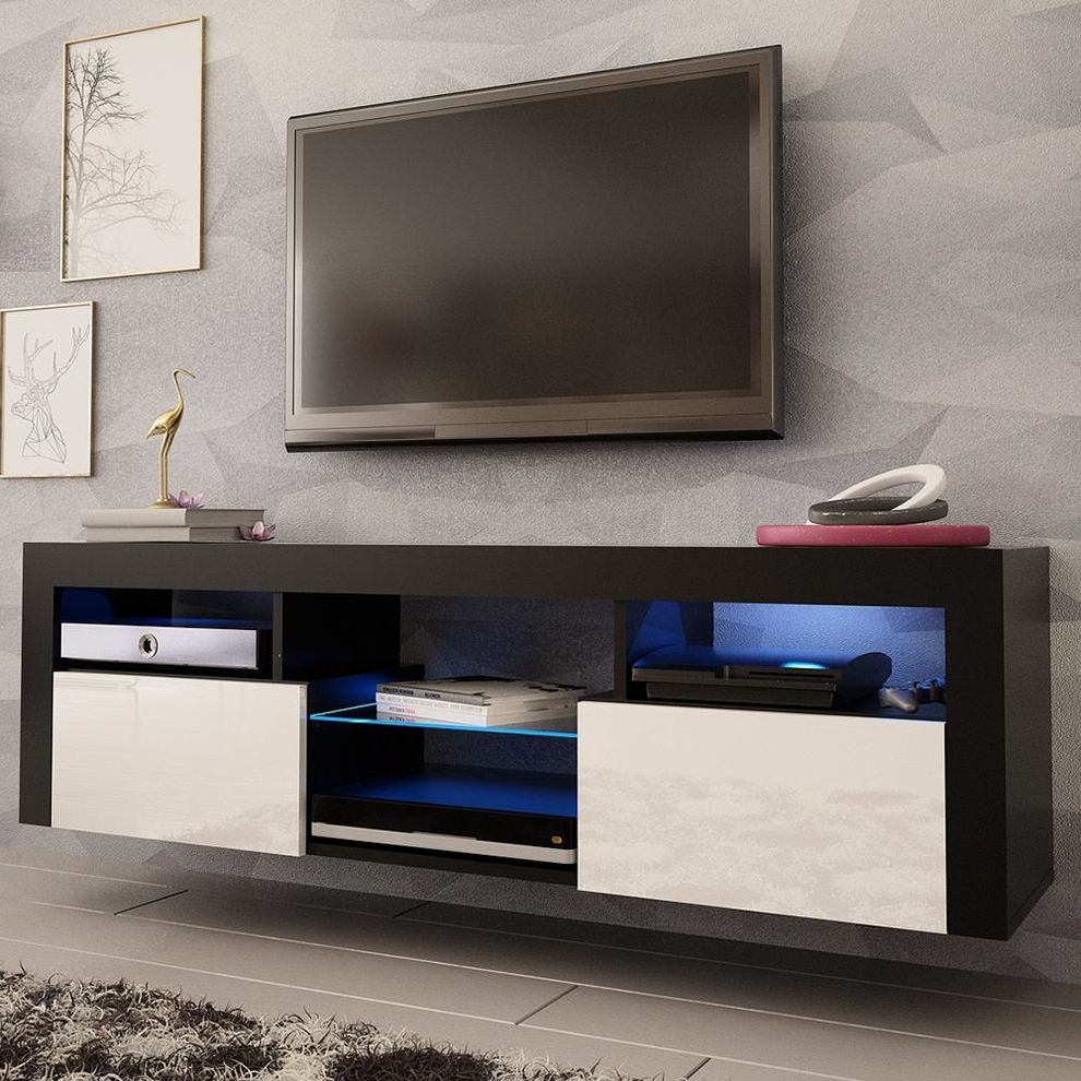 Wall-mounted contemporary TV Stand in black/white by Meble