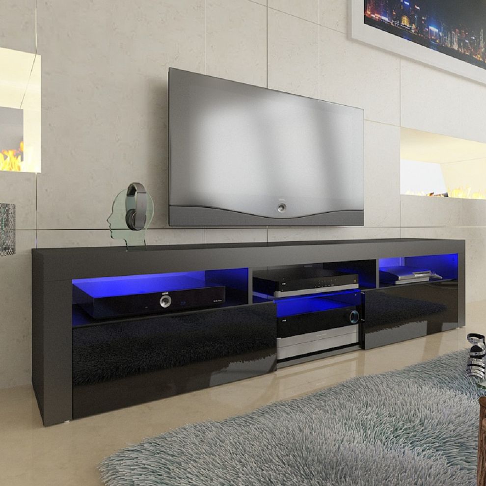 Wall-mounted floating TV Stand in black by Meble
