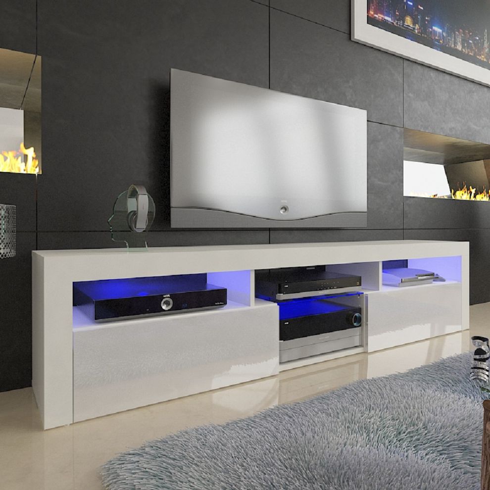 Wall-mounted floating TV Stand in white by Meble