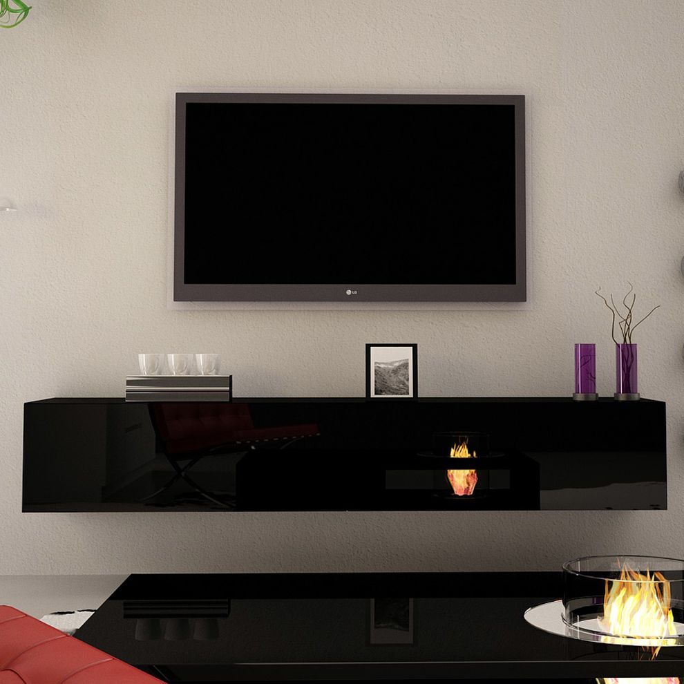 Wall-mounted contemporary glossy TV-Stand by Meble