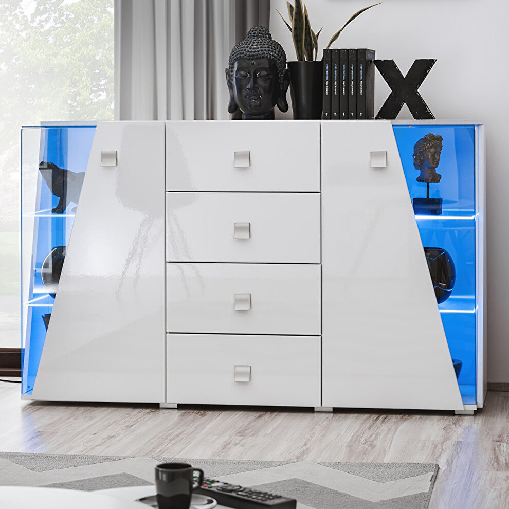 Contemporary white 59-inch sideboard / display by Meble