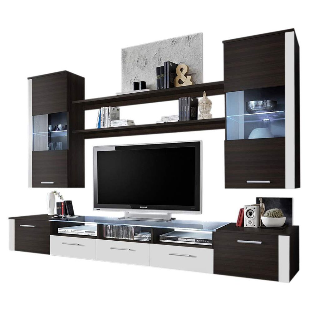 Contemporary Wall-Unit in Wenge/White by Meble