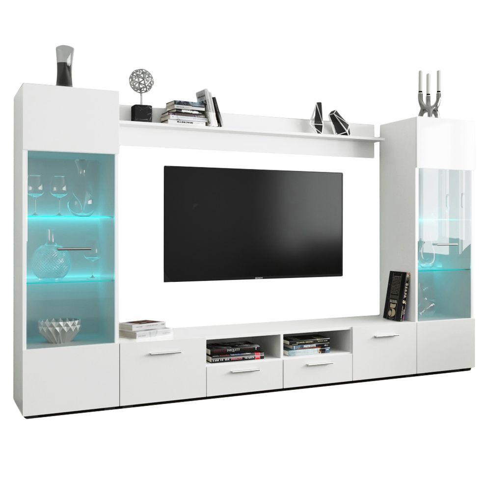 White contemporary EU-made wall-unit / ent. center by Meble