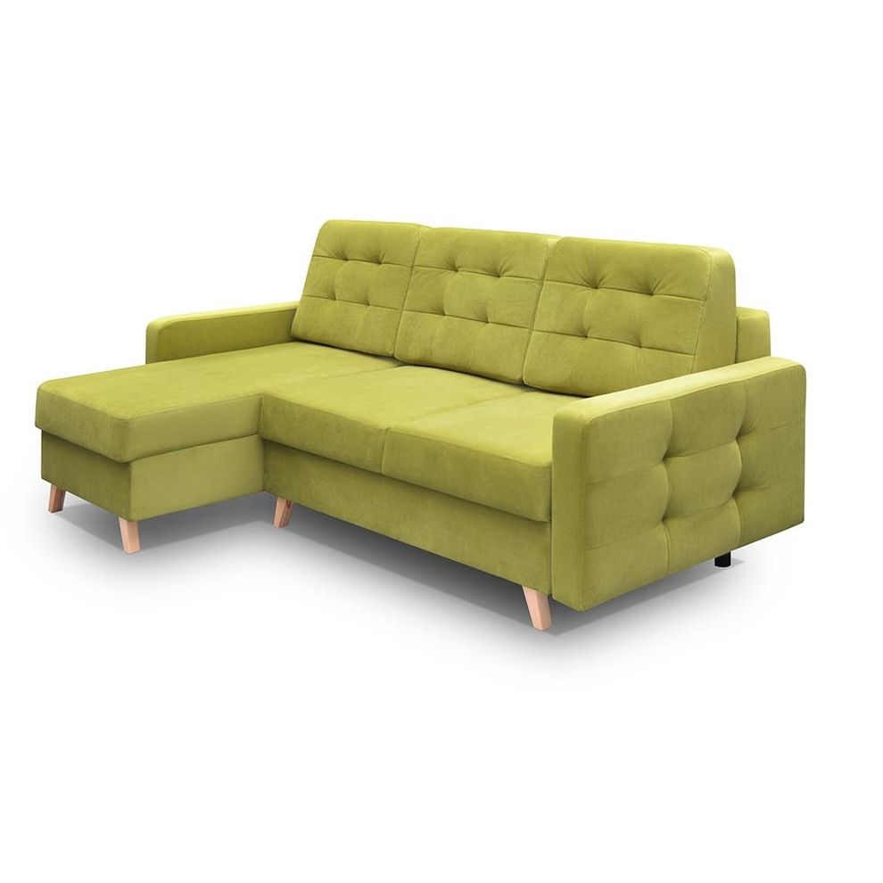 Storage/sleeper small apt sectional in lime green by Meble