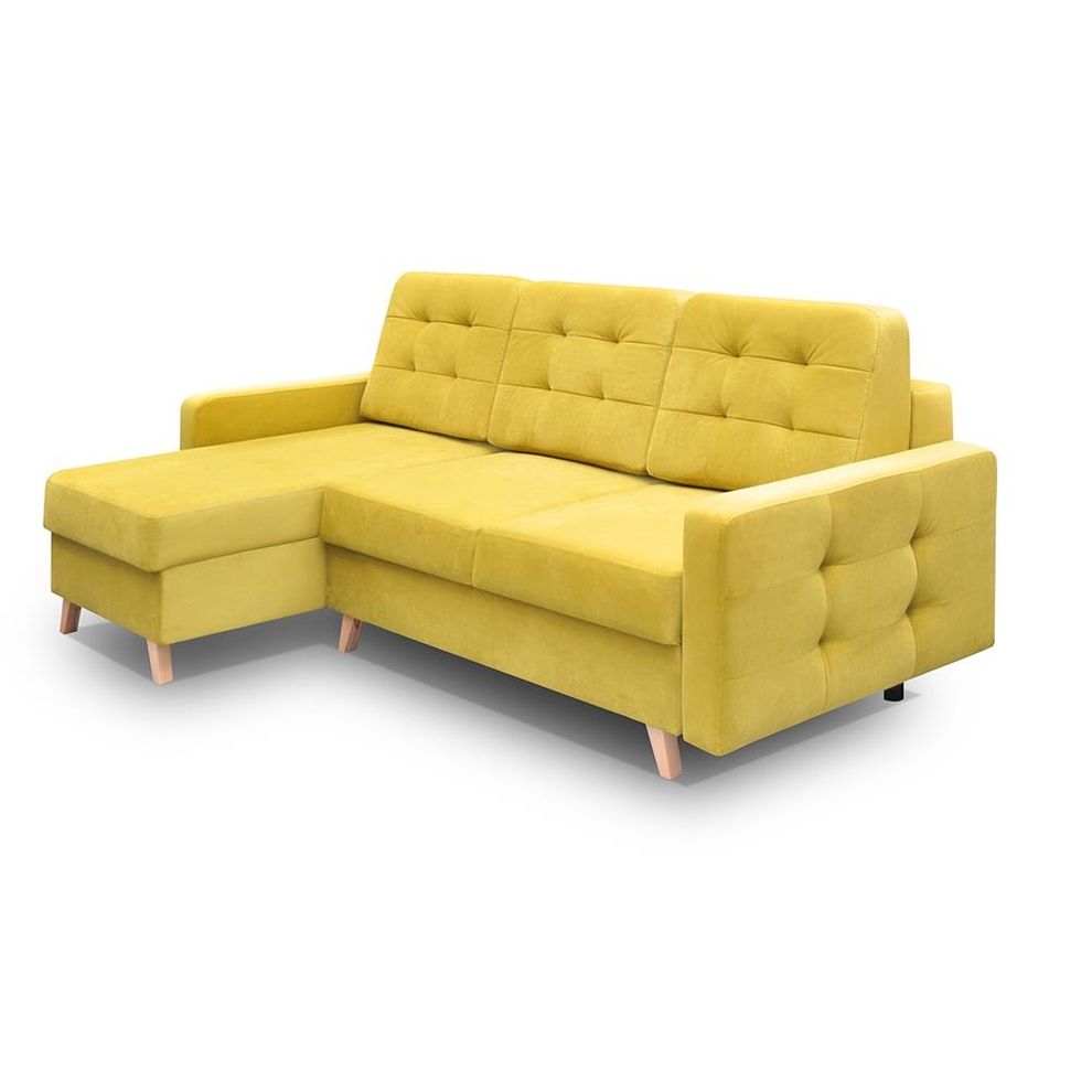 Storage/sleeper small apt sectional in yellow by Meble