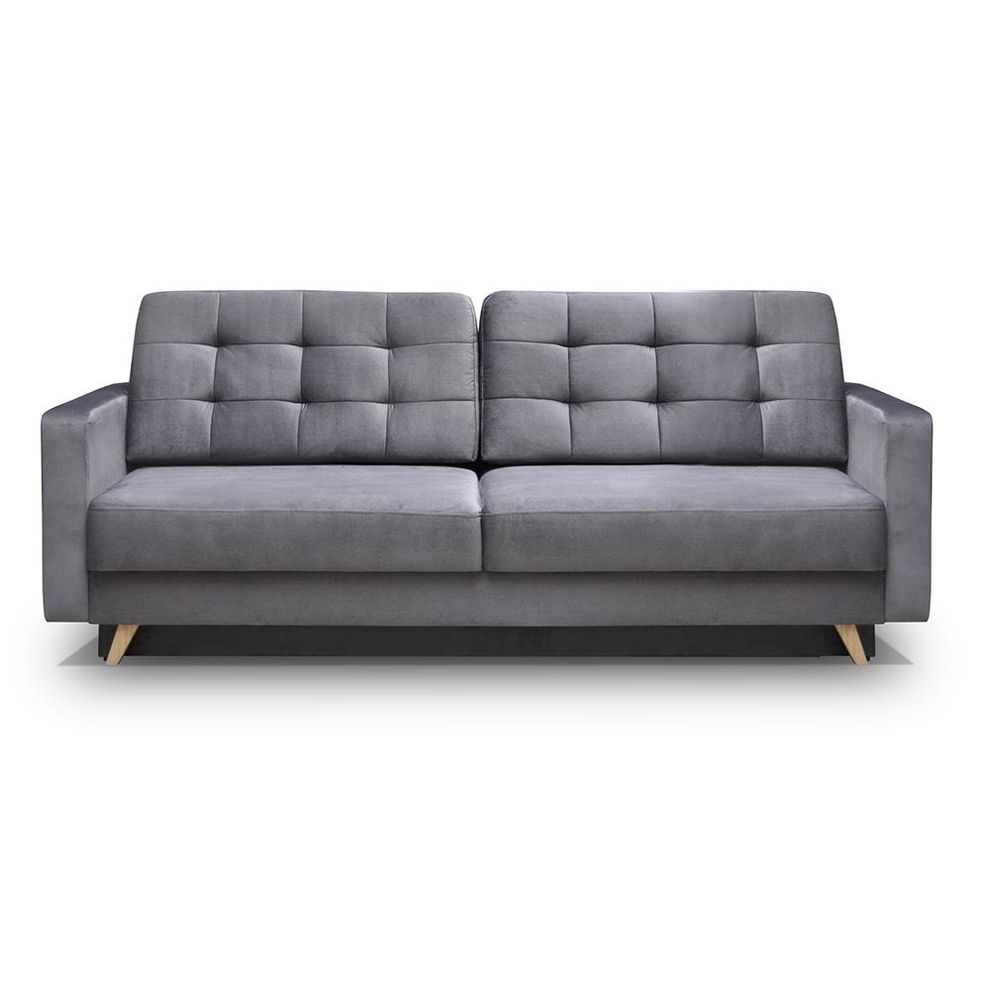 EU-made sofa bed w/ storage in gray fabric by Meble