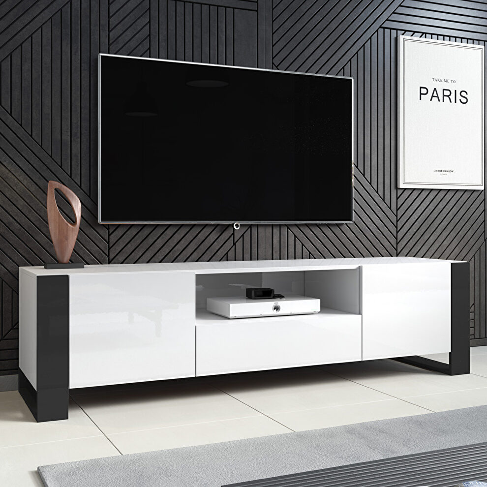 Contemporary white/black tv stand by Meble