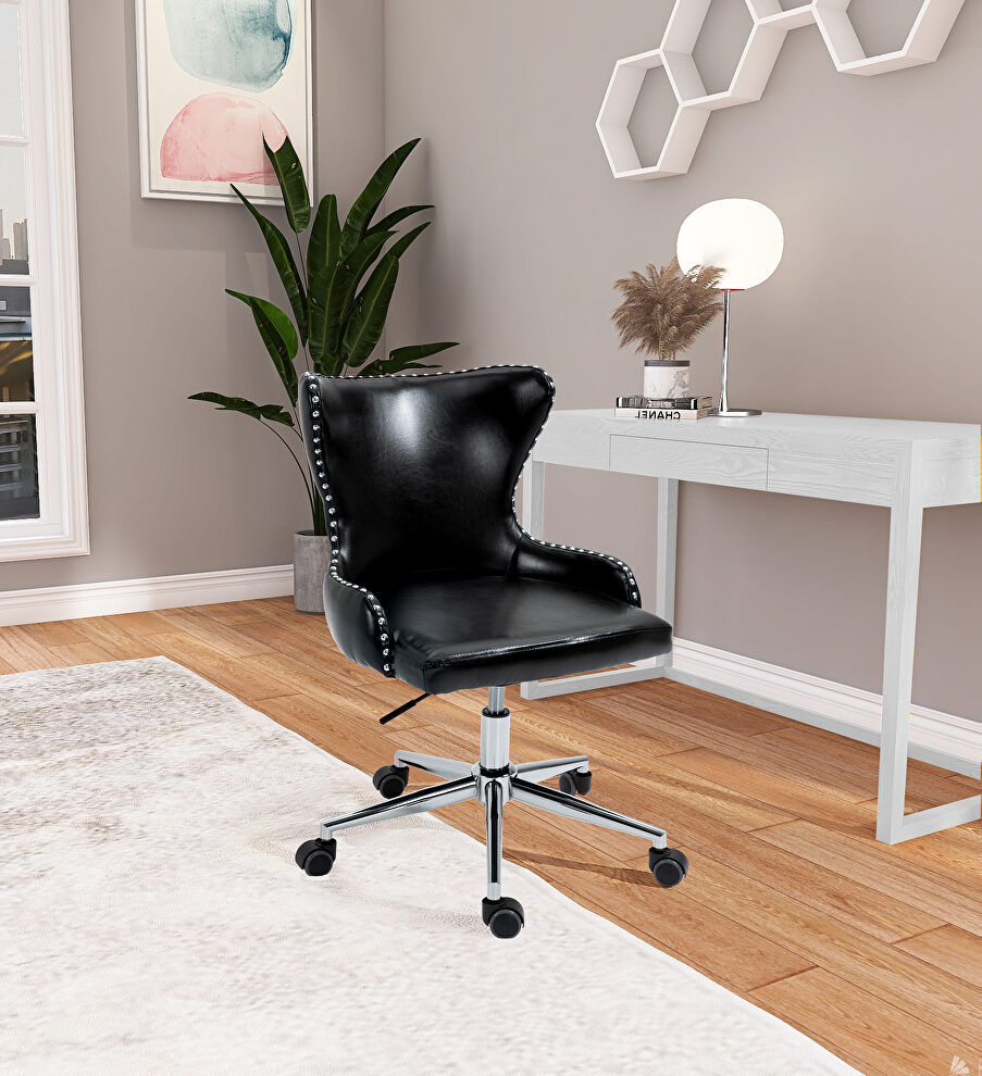 Faux leather office chair w/ silver base by Meridian