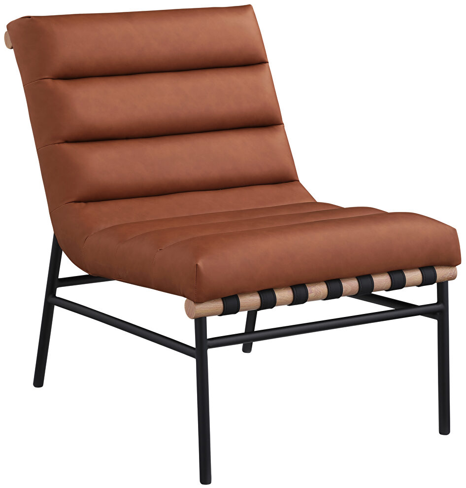 Accent chair in cognac vegan leather by Meridian