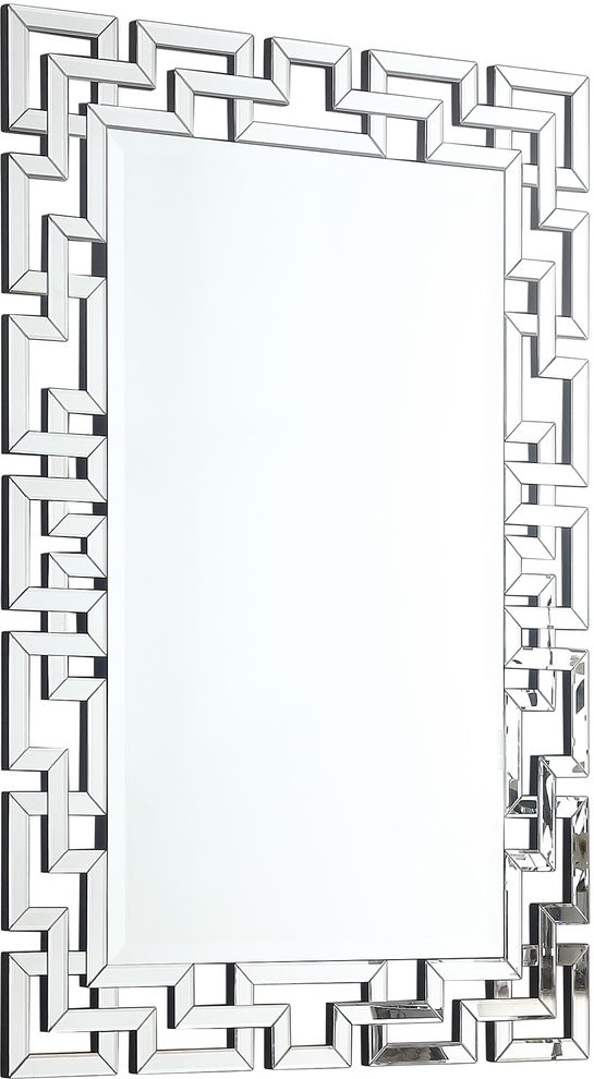 Geometric classic pattern contemporary mirror by Meridian