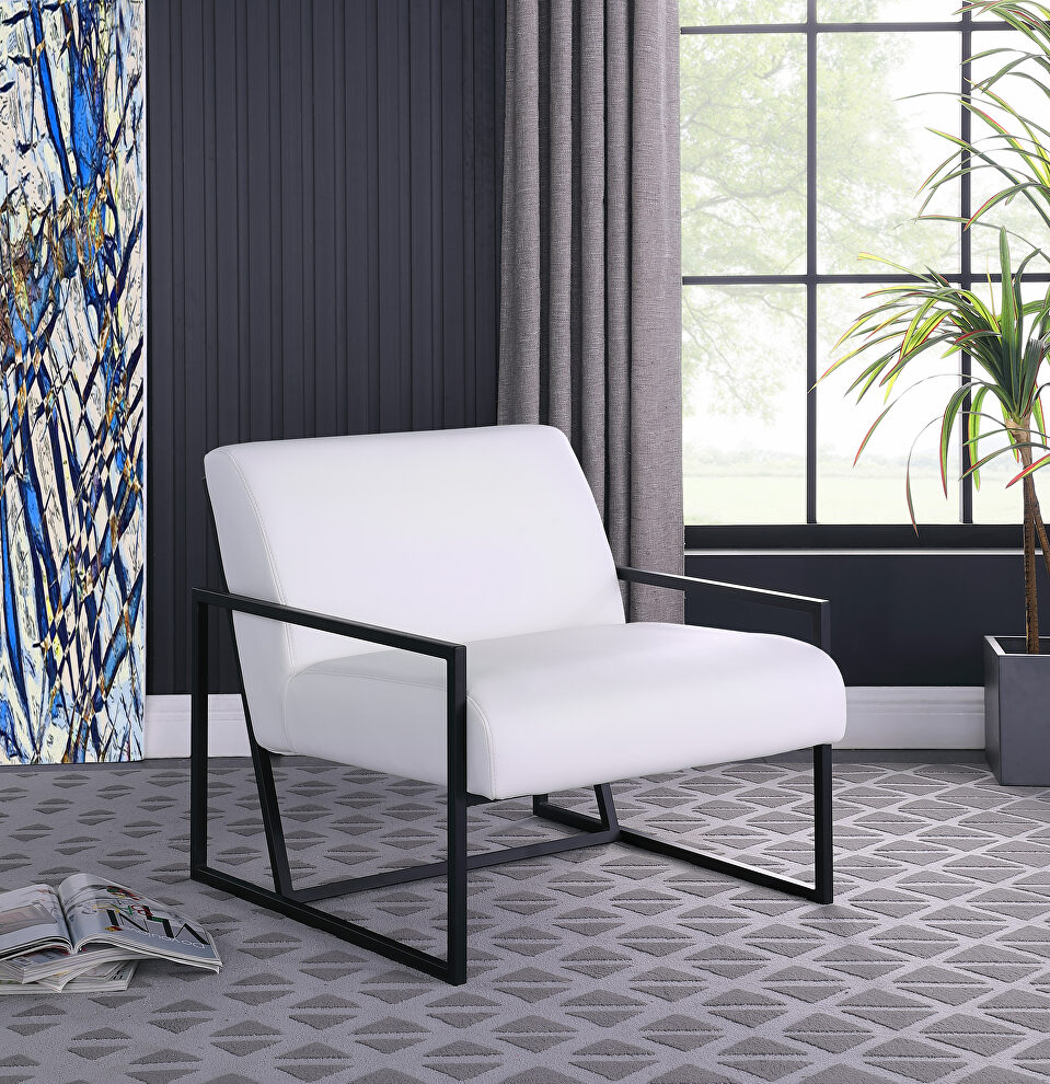 Contemporary accent chair in industrial style by Meridian