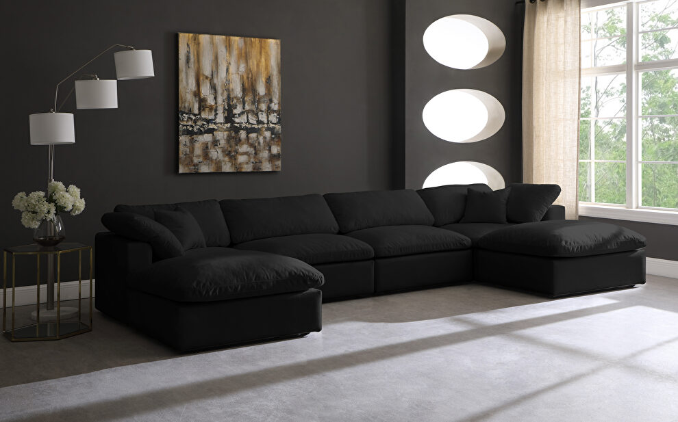 Modular 6pcs contemporary velvet sectional by Meridian