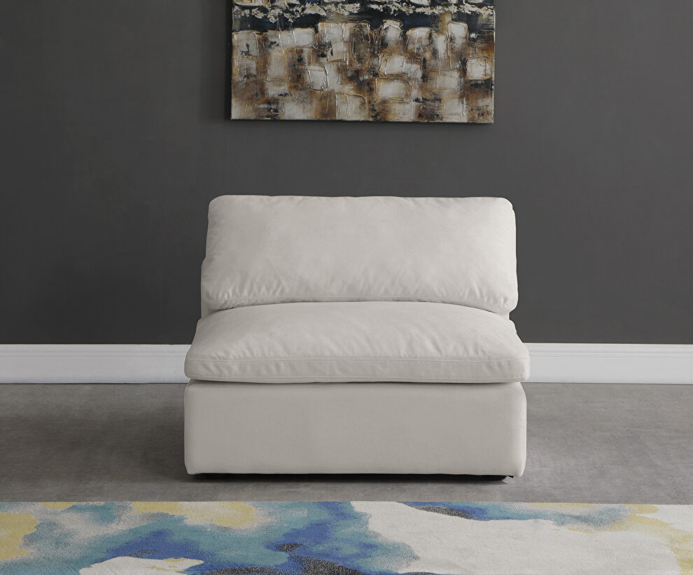 Modular velvet fabric armless chair by Meridian