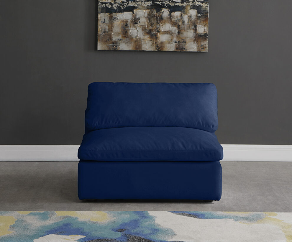 Velvet fabric armless chair by Meridian