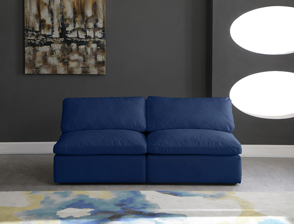 Modular 2pcs contemporary velvet couch by Meridian
