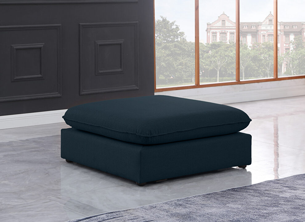 Linen textured comfy ottoman by Meridian
