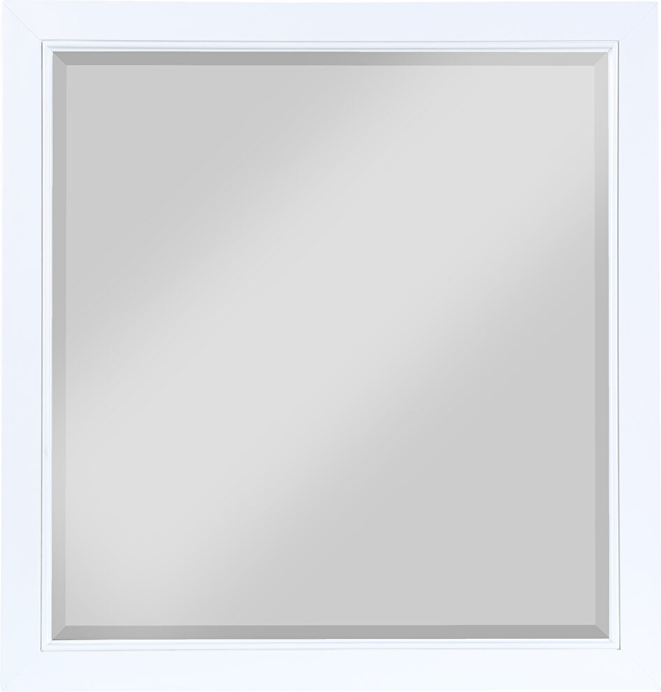 White mirror for model dresser by Meridian