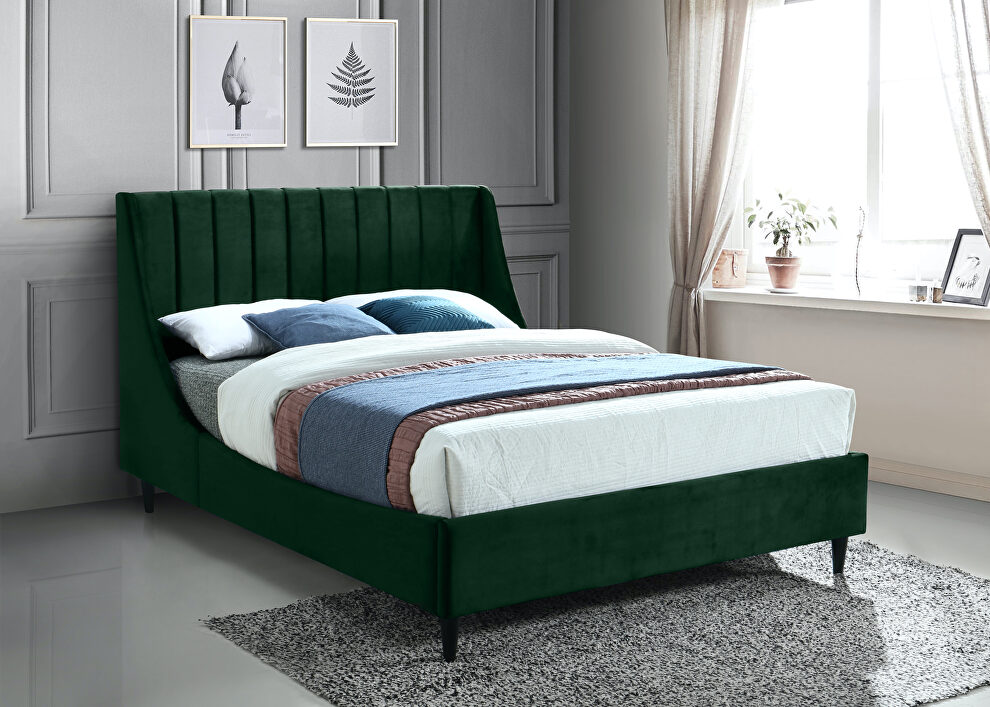 Contemporary wing back / tufted casual style bed by Meridian