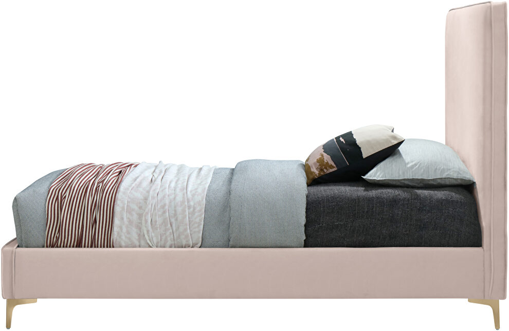 Velvet fabric casual design stand-alone full bed by Meridian