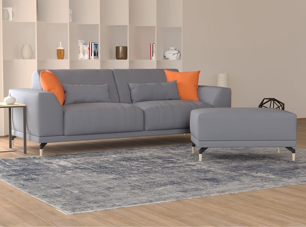 Ultra-modern low-profile EU-made sofa in gray by Meble