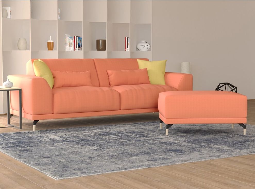 Ultra-modern low-profile EU-made sofa in orange by Meble