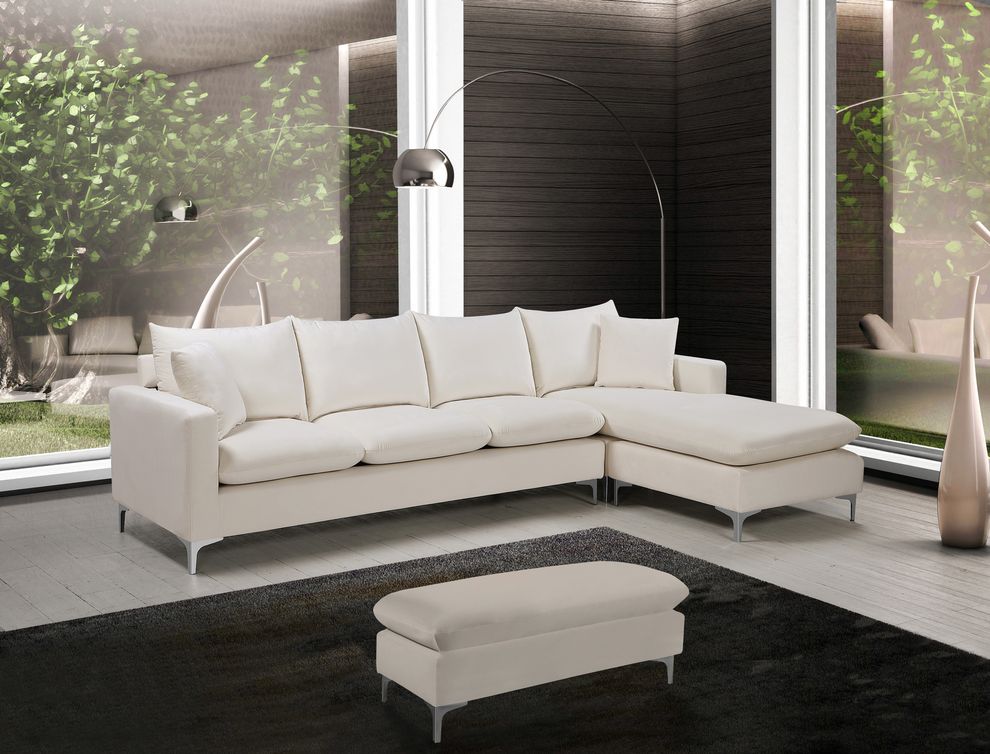 Contemporary velvet reversible sofa by Meridian