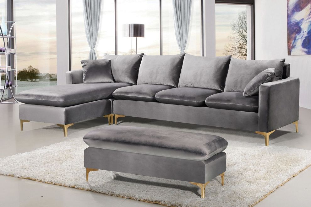 Contemporary velvet reversible sofa by Meridian