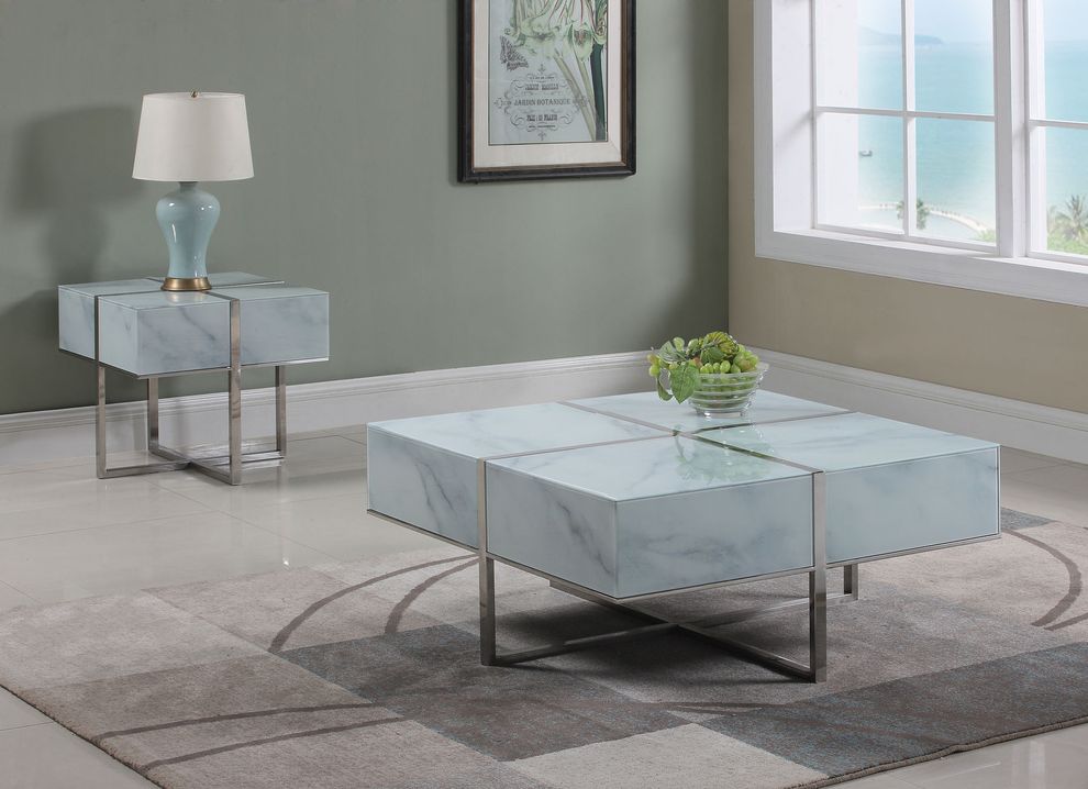 Glass marble design coffee table by Meridian