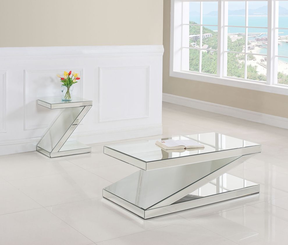 Mirrored design Z-shaped coffee table by Meridian